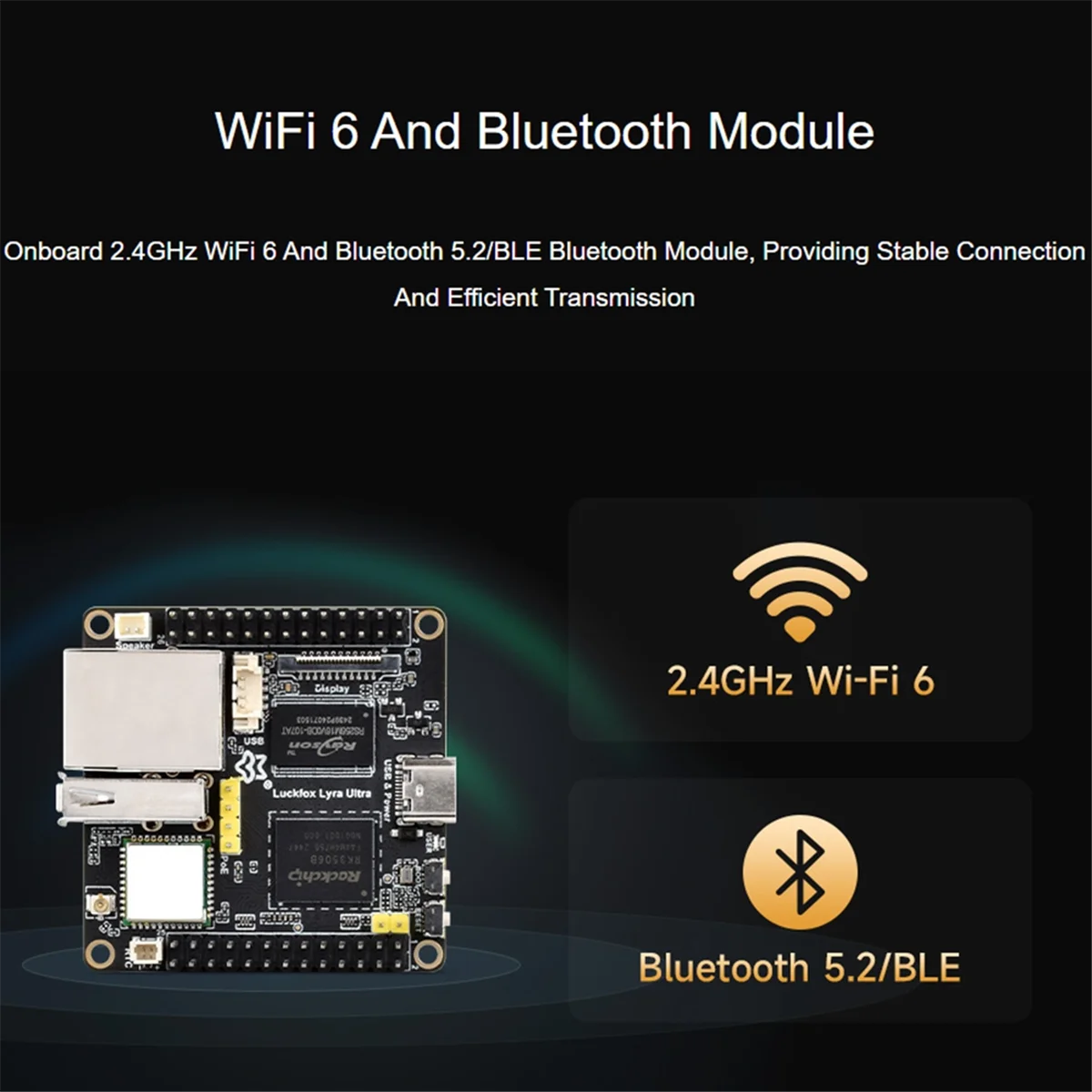 Yours Luckfox Lyra Ultra W RK3506B Linux Development Board 8G EMMC Onboard 2.4G WiFi6/Bluetooth 5.2/BLE and PoE Port