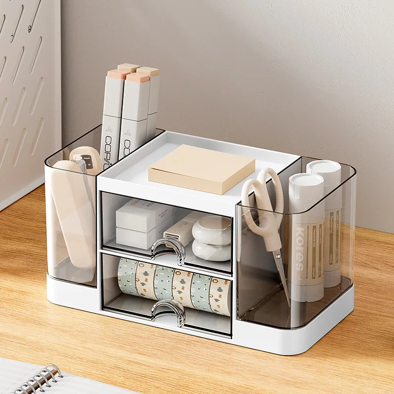 Desktop Storage Box Cosmetics Drawer-type Box Office Stationery Organizer Box Study Desk Storage Rack Transparent Drawer Box