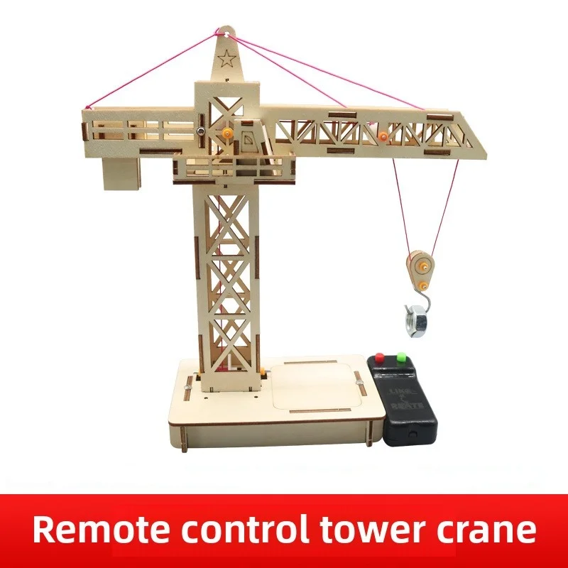 Remote Control Tower Crane Lifting Crane Model Diy & Mainan Bangunan Mainan Model Sains & Pendidikan untuk Hadiah Mainan Anak-anak