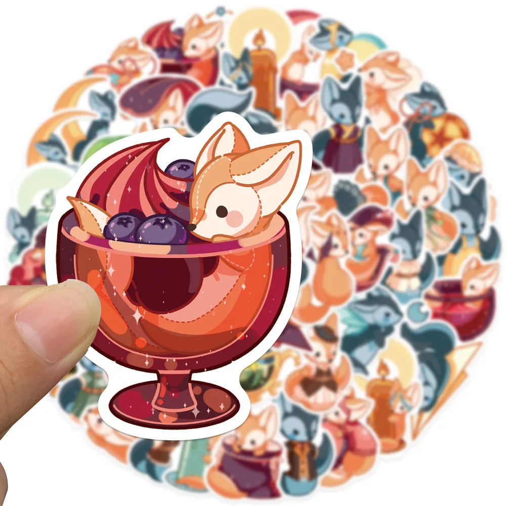 

10/30/50Pcs Cartoon Little Fox Graffiti Decorative Sticker DIY Guitar Phone Laptop Water Cup Skateboard Waterproof Stickers