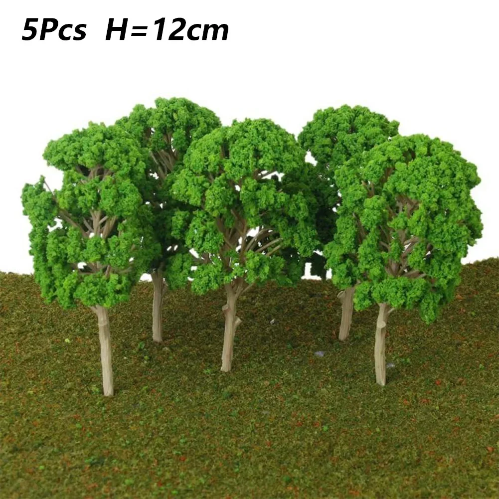 5pcs 12CM HO Scale Model Trees Train Railroad Micro= Landscape Park Scenery Scale Tree Layout Diorama Wargame Scenery Model