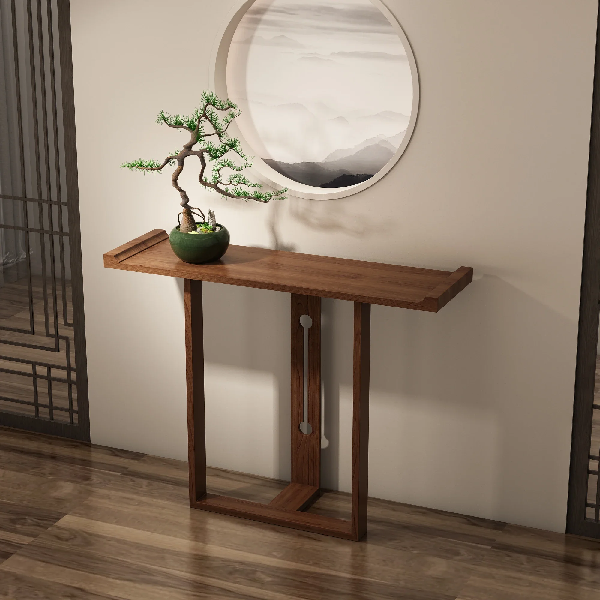 

xzzCXH Narrow Simple Incense Burner Table Antique Altar Hallway Corridor Table against the Wall a Long Narrow Table Console Case
