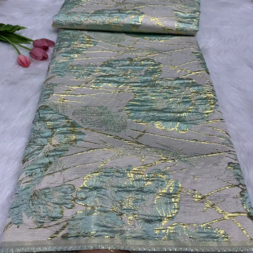 

Lace Fabric High Quality 2026 African Jacquard Brocade Damask Fabric Luxury Sewing Fabrics Nigerian For Women Party Dress 5 sold
