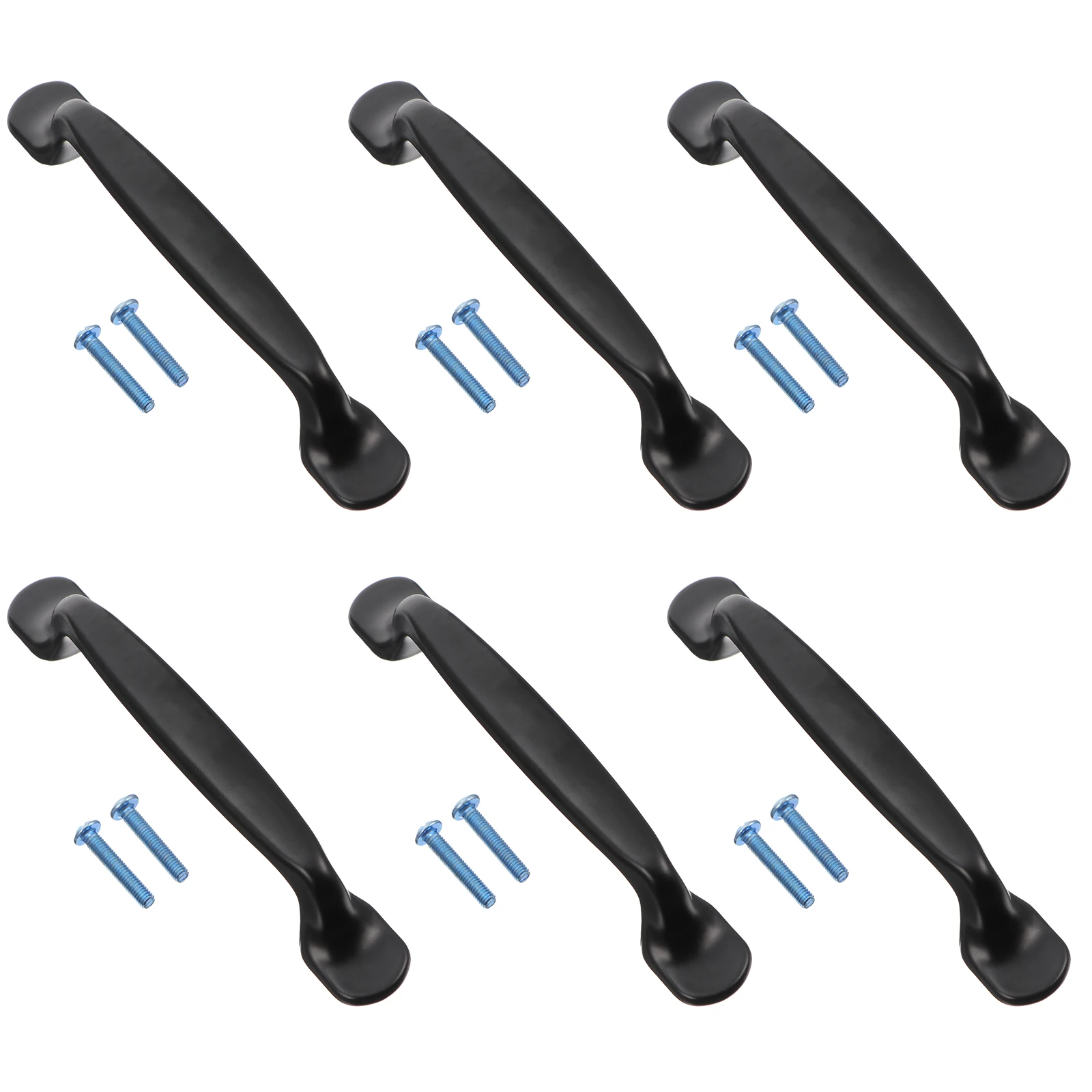 

6 Pcs Furniture Cabinet Door Handle Kitchen Cabinets Black Pulls for Alloy Drawer