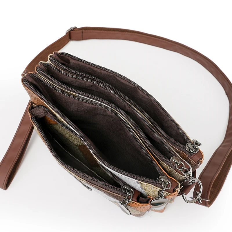 Luxury PU Leather Women\'s Shoulder Crossbody Bags High Quality Women Handbag Patchwork National Style Female Messenger Tote Sac