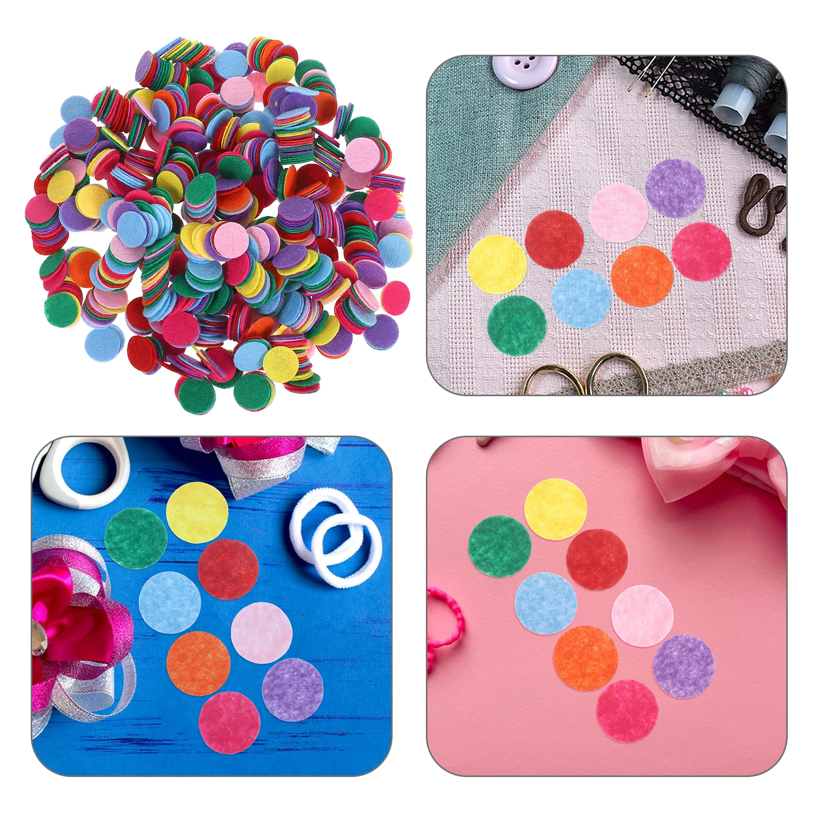 

1000pcs Round Circles Craft Pads DIY Sewing Embroidery Decorations Bright Color Handmade Sheets Kids Crafts for Handicrafts