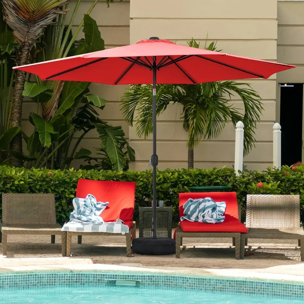 

11 ft Patio Umbrella with Base Included, Outdoor Umbrella with Tilt and Crank, UV protection Windroof sun shade umbrella