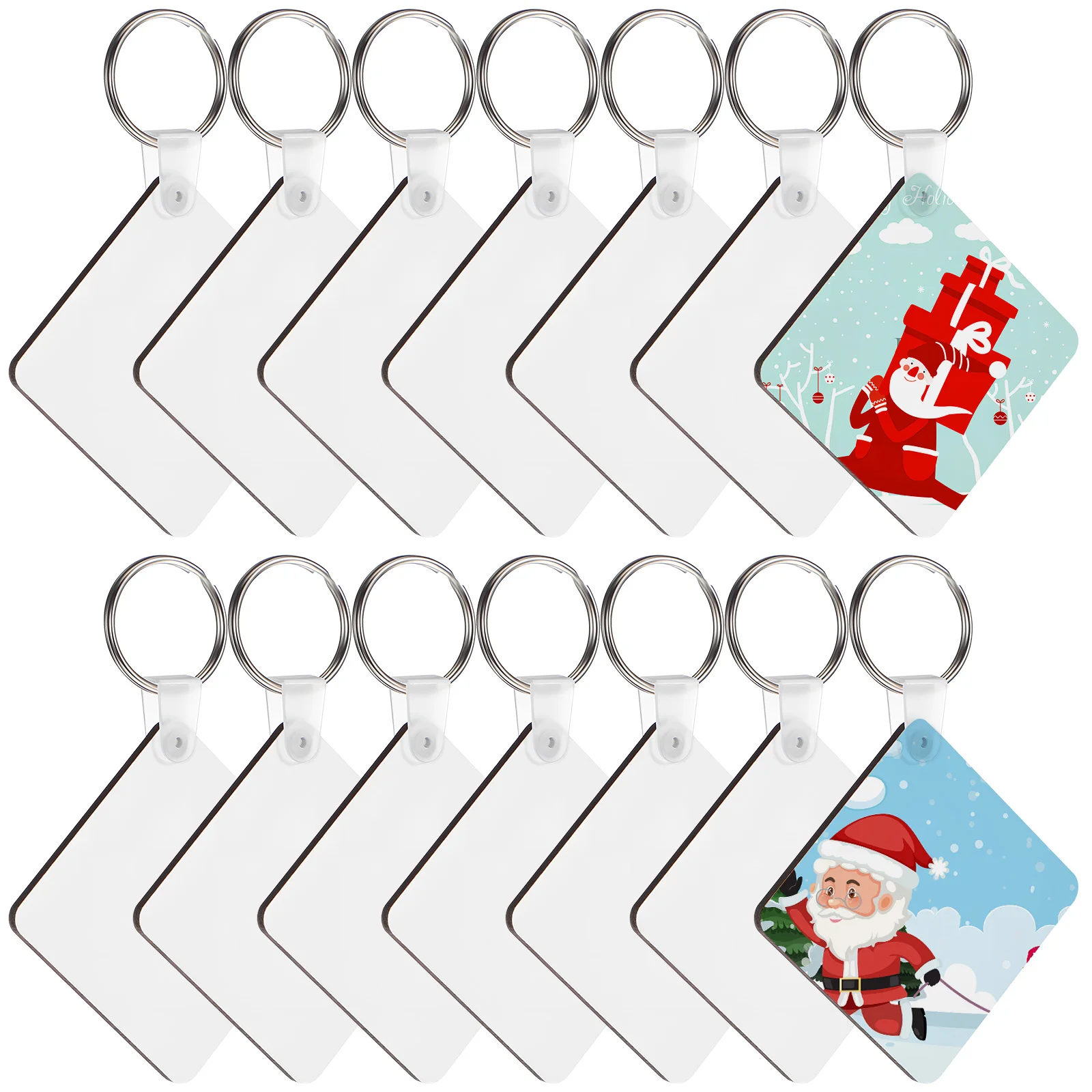 

40 Sets Keychain Blanks Clear Sublimation Double Sided Photo Handicraft Custom Bulk Diy Supplies Protective Film Bag Charms