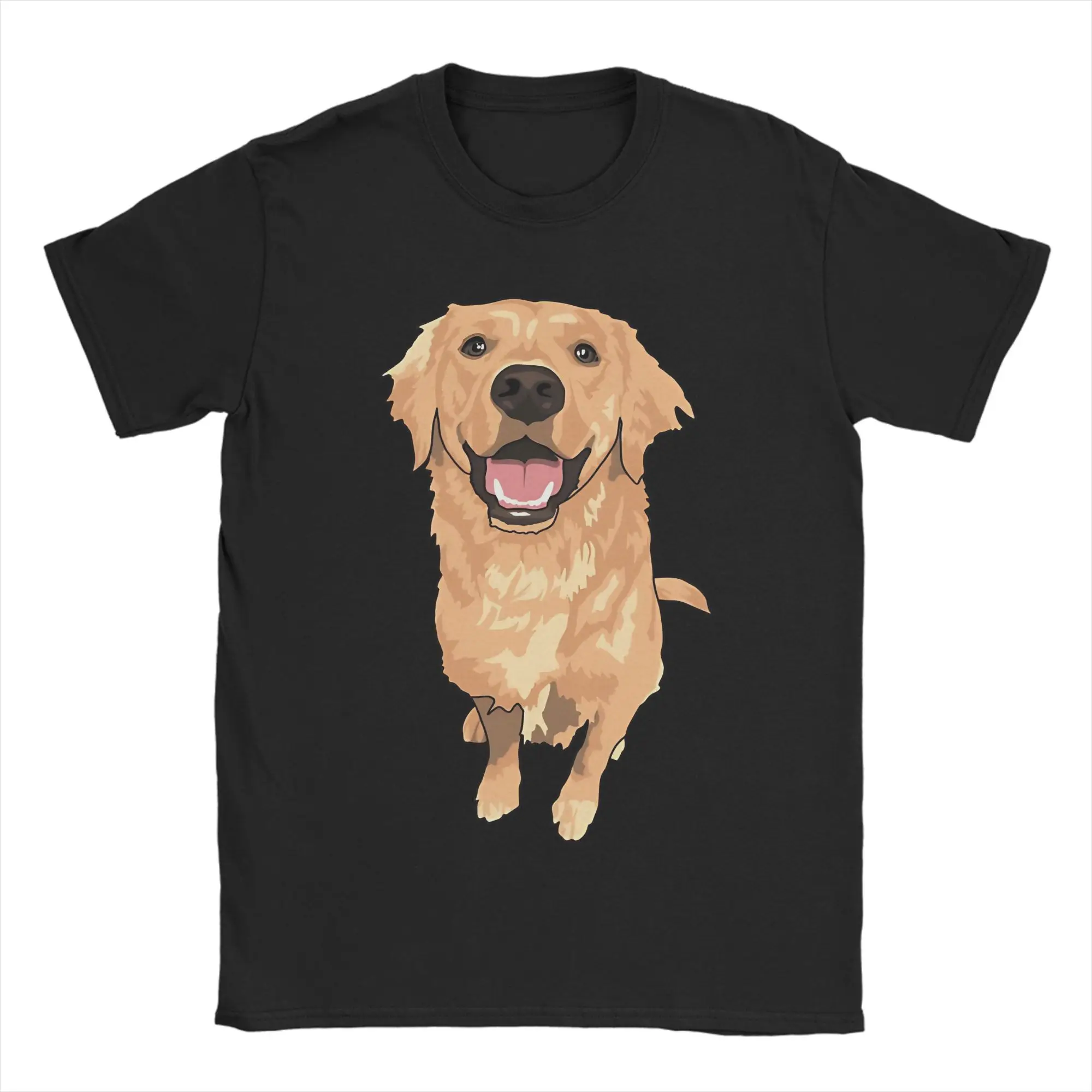 Casual T-Shirt Summer Cute Golden Retriever Novelty T Shirts  Pure Cotton Tshirt for Man Y2K Fun Short Sleeve Tees