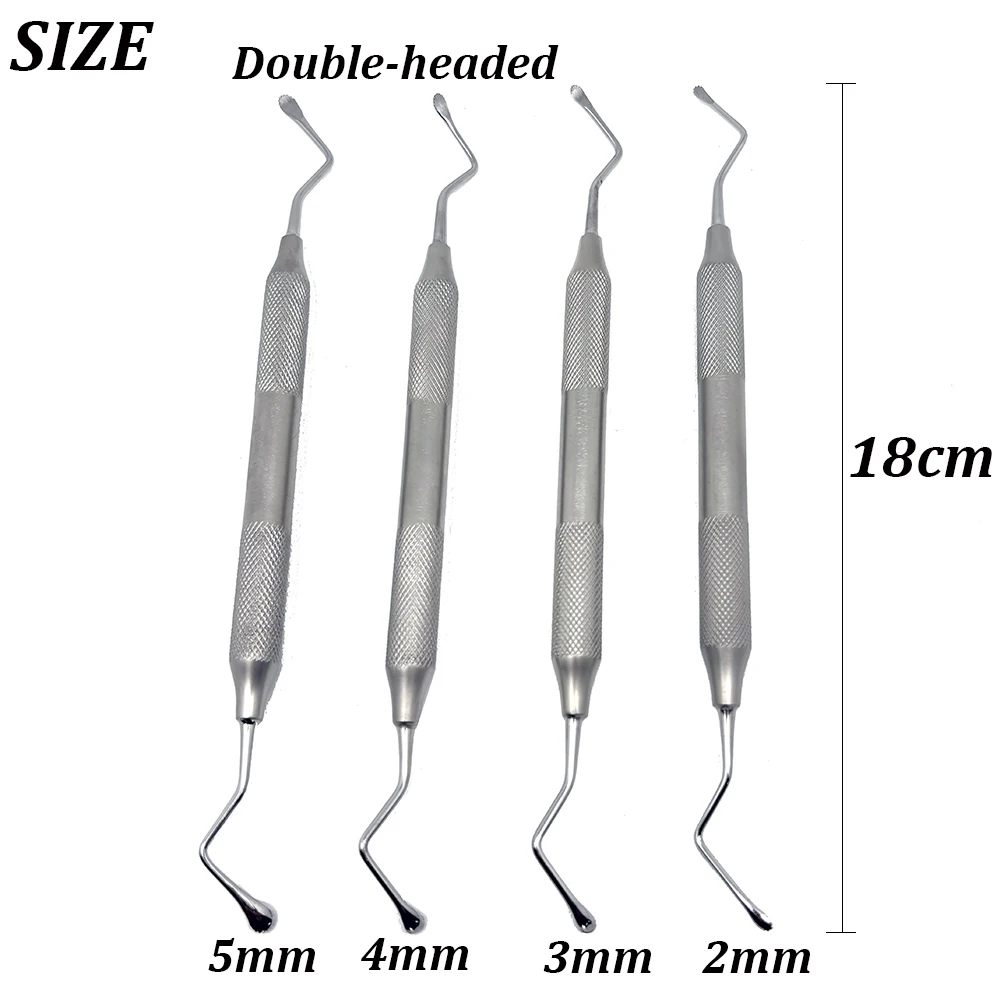 Dental Jagged Curette Excavator Restorative Spoon with Anti Slip Handle Gracey Double Ends Dentist Tools