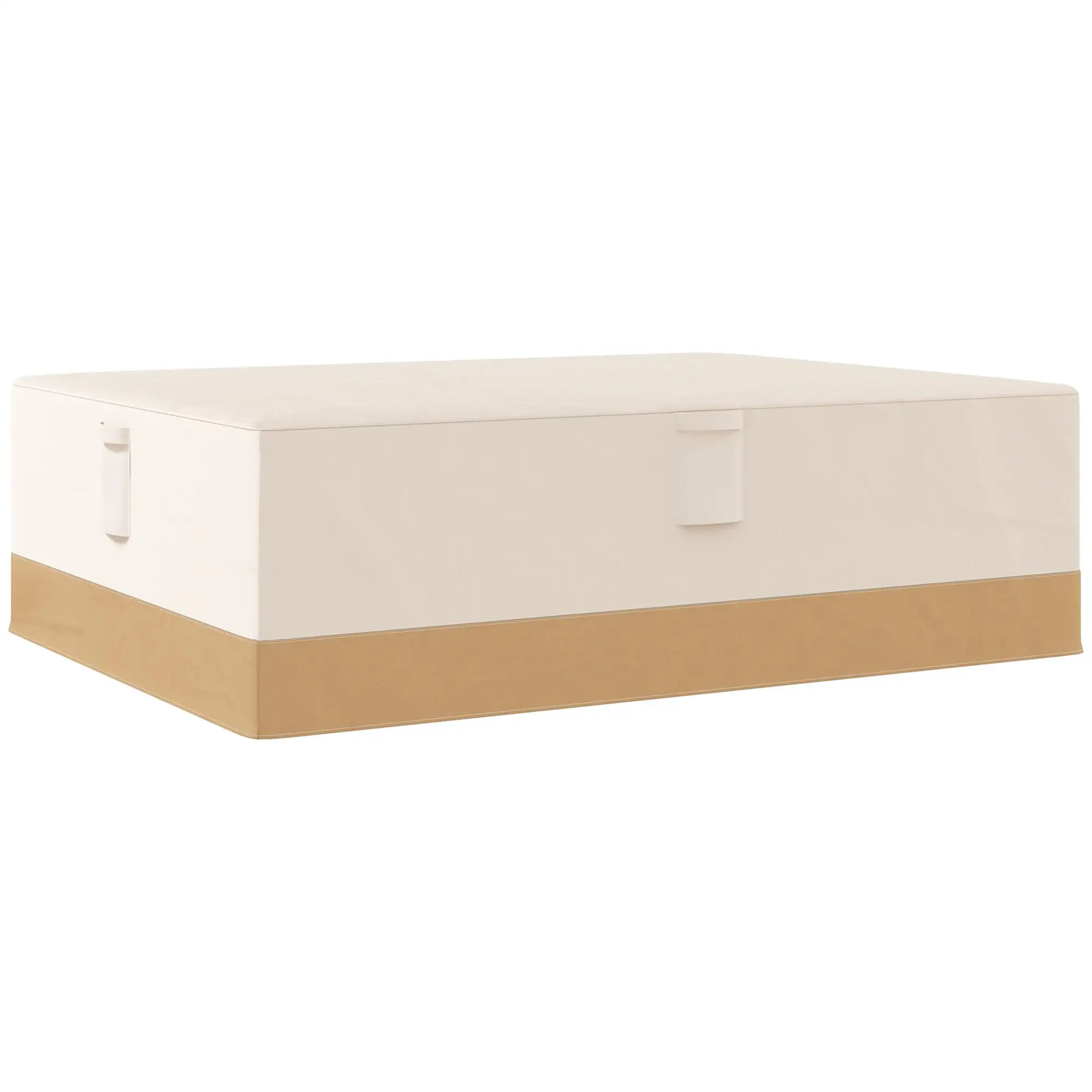 Housse de protection pour meubles de jardin 275x208x78 cm Oxford 600D imperméable résistant aux UV Table de salon beige avec lacets