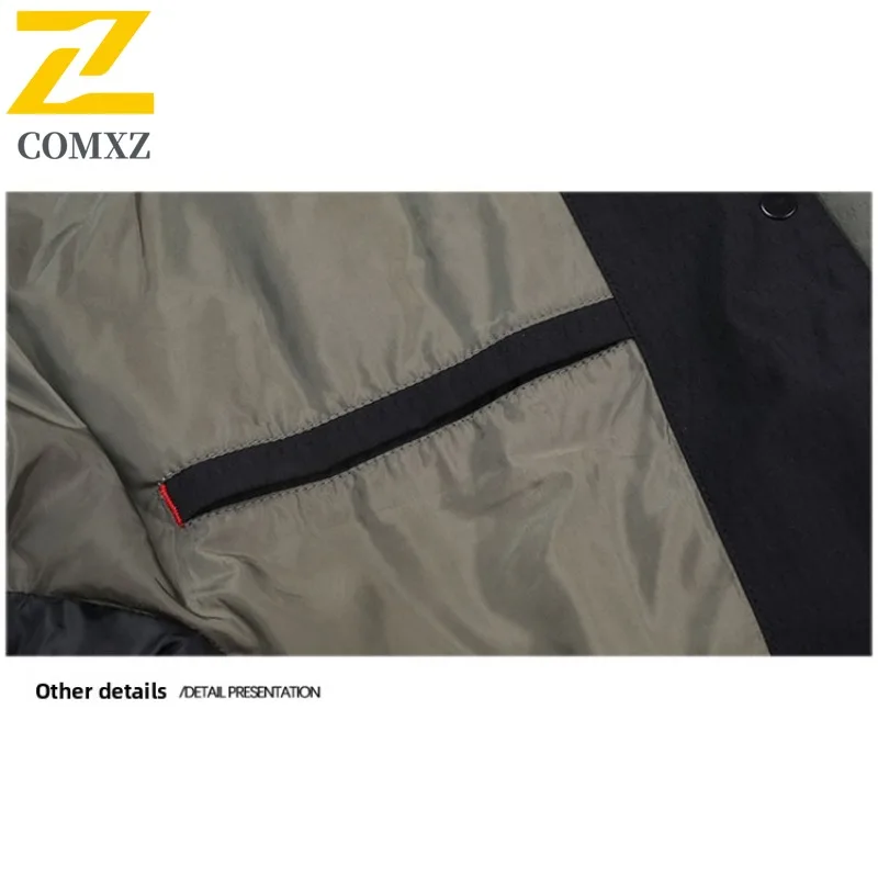 COMXZ Down Jacket Men Turndown Collar Classic Outdoor Working Thickened Warm Parka Trendy Business White Duck Down Winter Coat