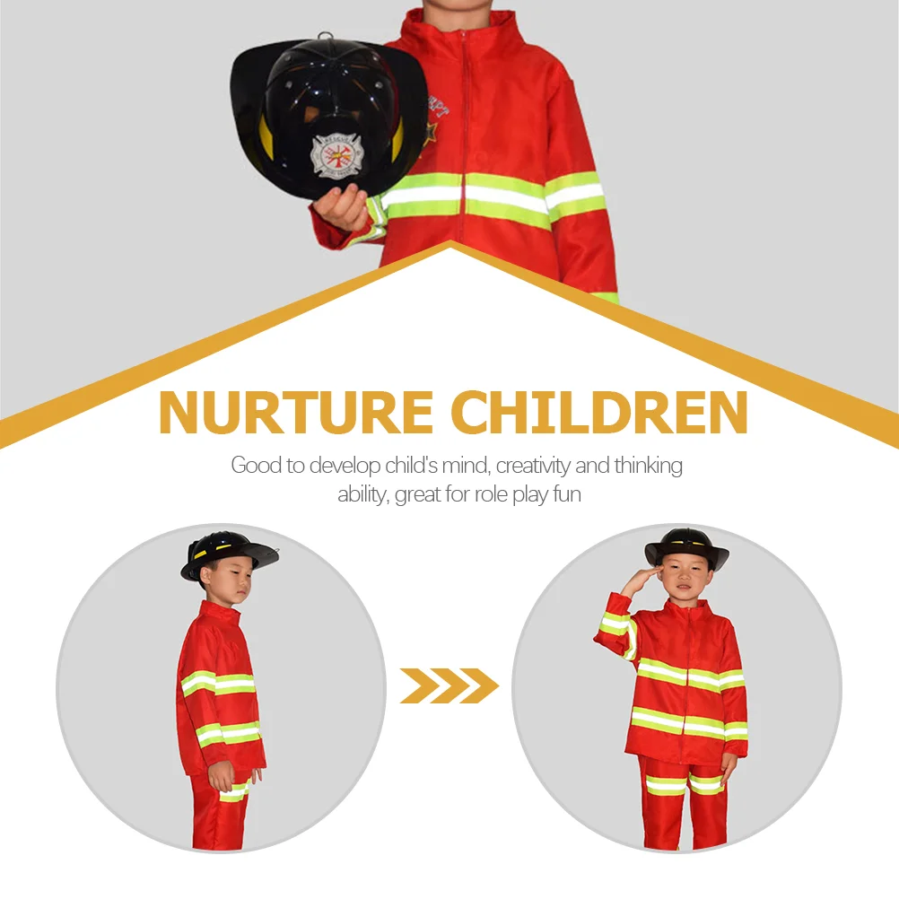 2 Pcs Child Safety Children Fire Pretend Plastic Fireman Hat Kids Firefighter Party Hats