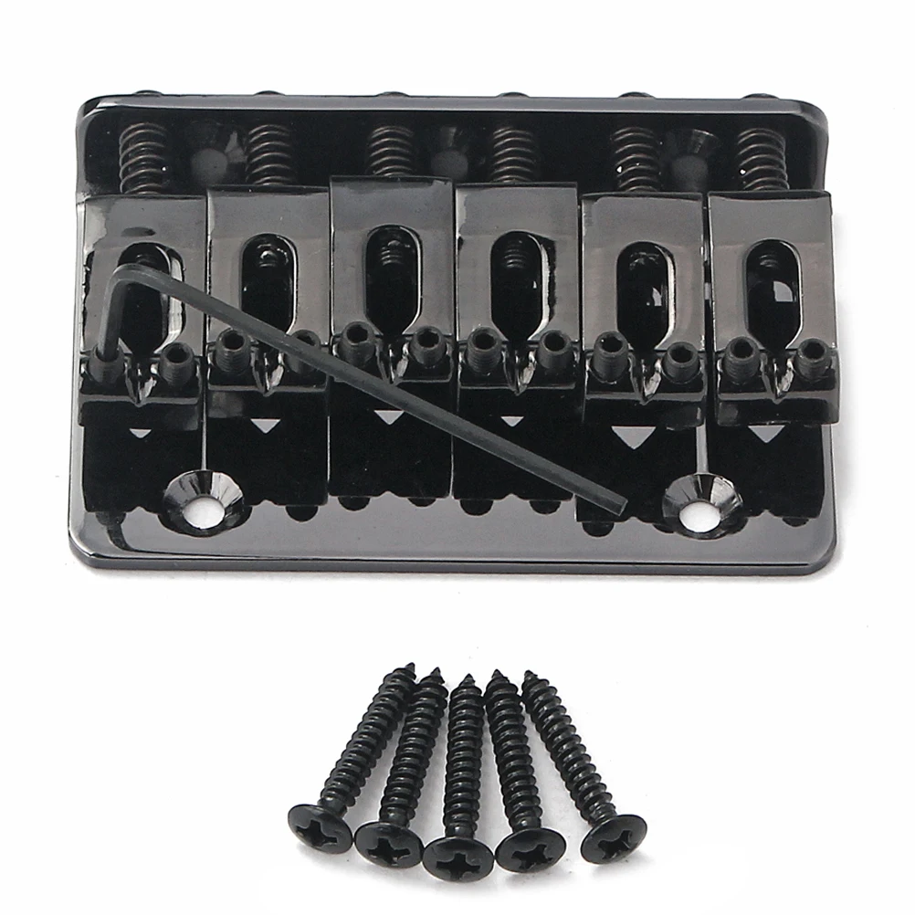 

65 Mm Black Guitar Bridge Bass with Screws Electric Vintage Style Fixed Hard Tail String