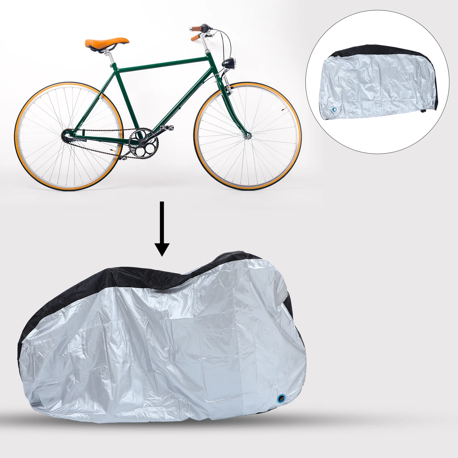 

210d Polyester Waterproof Bike Cover Heavy Duty Cycling Tarp Outdoor Indoor Dust Rain Snow Bike Accessory