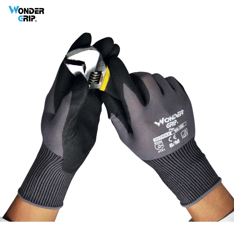 

Wonder Grip 12 Pairs/24pcs General Safety Work Gloves w/ Nitrile Palm Coating 13 Gauge Nylon Lining Abrasion Resistant Anti-Slip