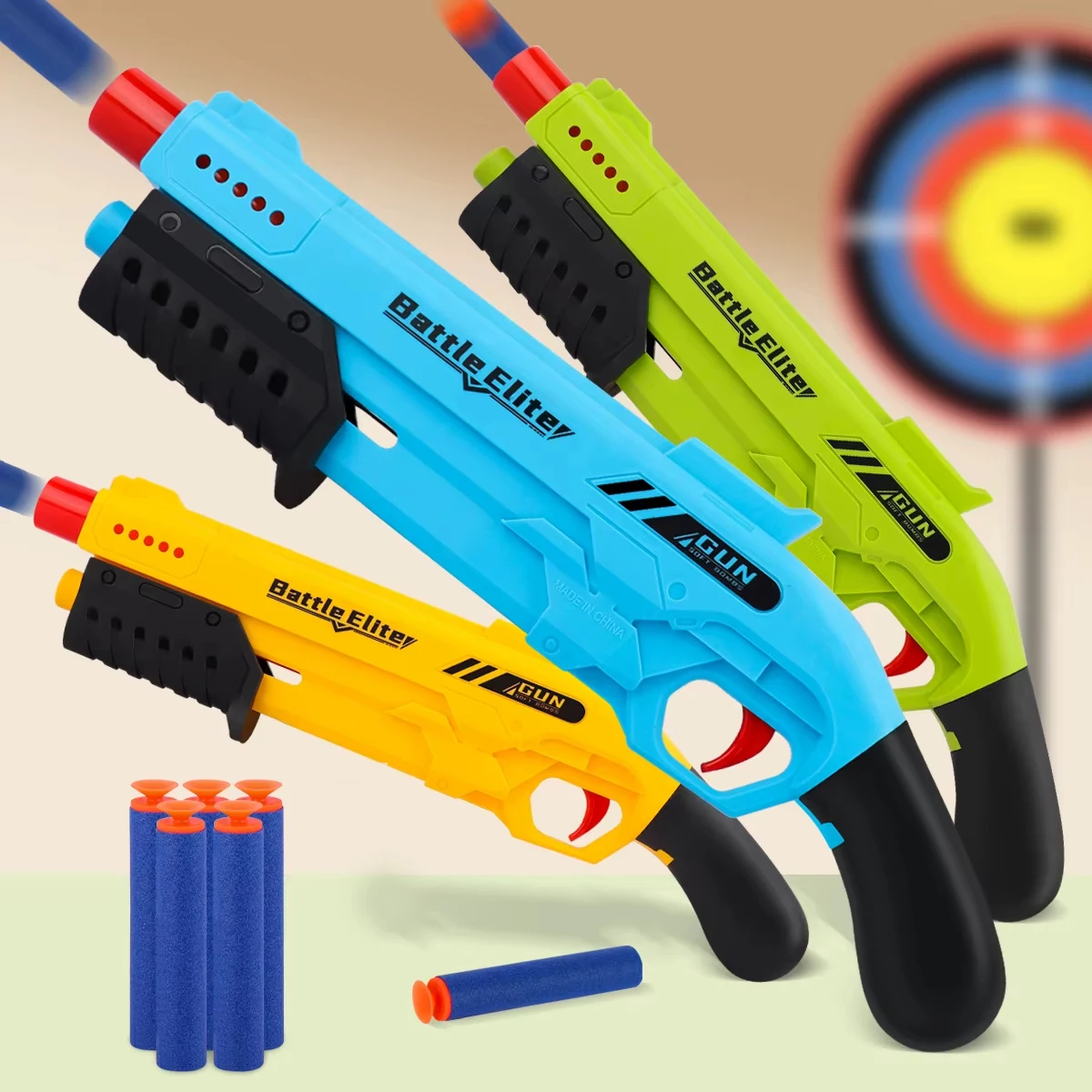 Nowy Zewnętrzny Pistolet na Miękkie Strzałki dla Dzieci, Ręczny Wyrzutnik Piankowych Strzałek, Zabawka do Walki z Bezpiecznymi Amunicjami, Wielokolorowe Opcje dla Dzieci