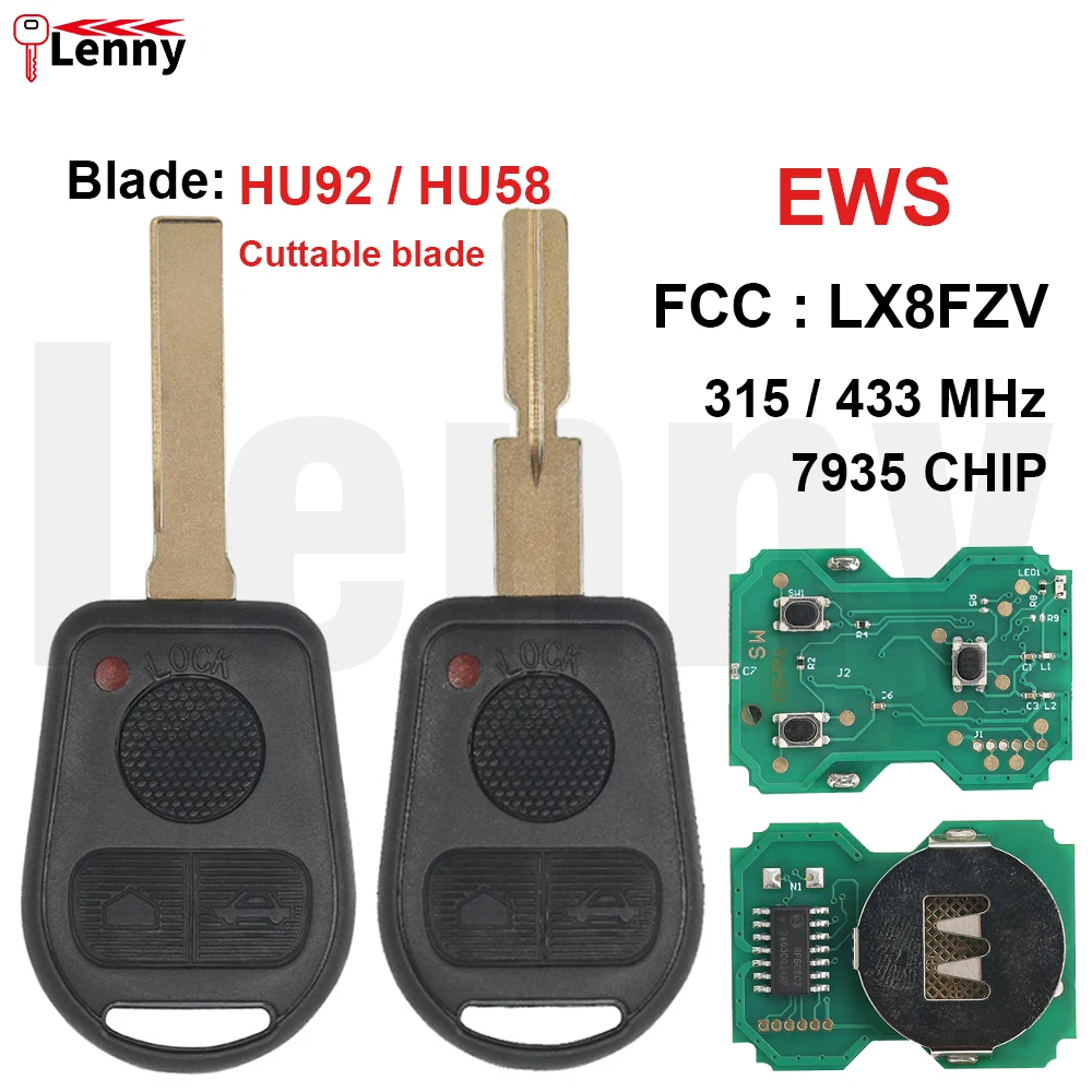 Lenny FCC:LX8FZV 315/433MHz EWS-PCB 7935-44chip Cuttable Blade Car Remote Key for Land Rover L322 VOGUE HSE Key 2002-2008
