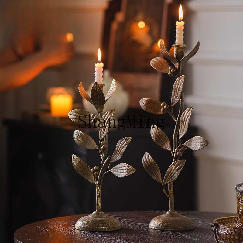 

FG wrought iron candle holder plant flower candle holder prop entrance countertop ornament