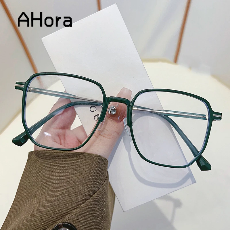 

Ahora Women&Men Square Reading Glasses Frame Big Frame Anti Blue Light Presbyopic Eyeglasses Computer Goggles 0+0.75+1.0...+4.0