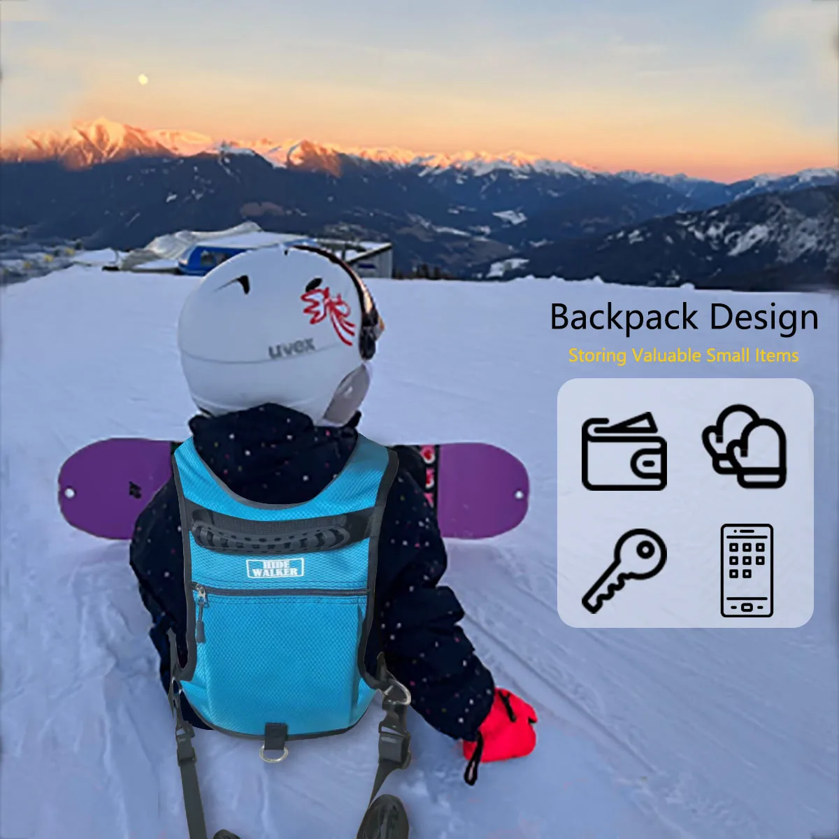 Ski Harness for Kids Backpack Adjustable Snowboard Training Belt Children Speed Control Leash Skateboard Training Equipment Kid