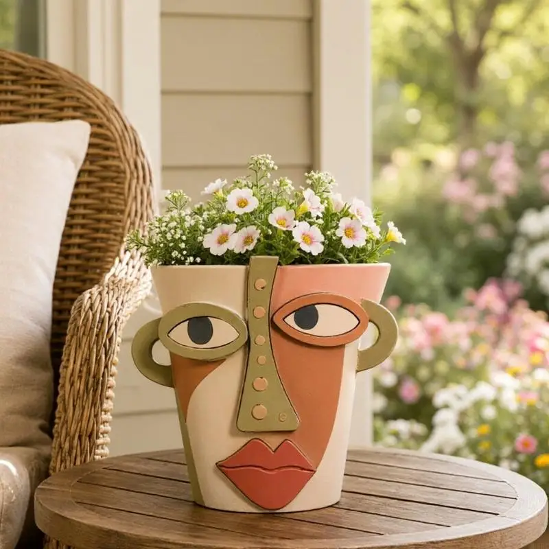 Eye Catching Artistic Face Planter Pot Funny Face Flower Pot Perfect For Small Greenery And Modern Interior Design