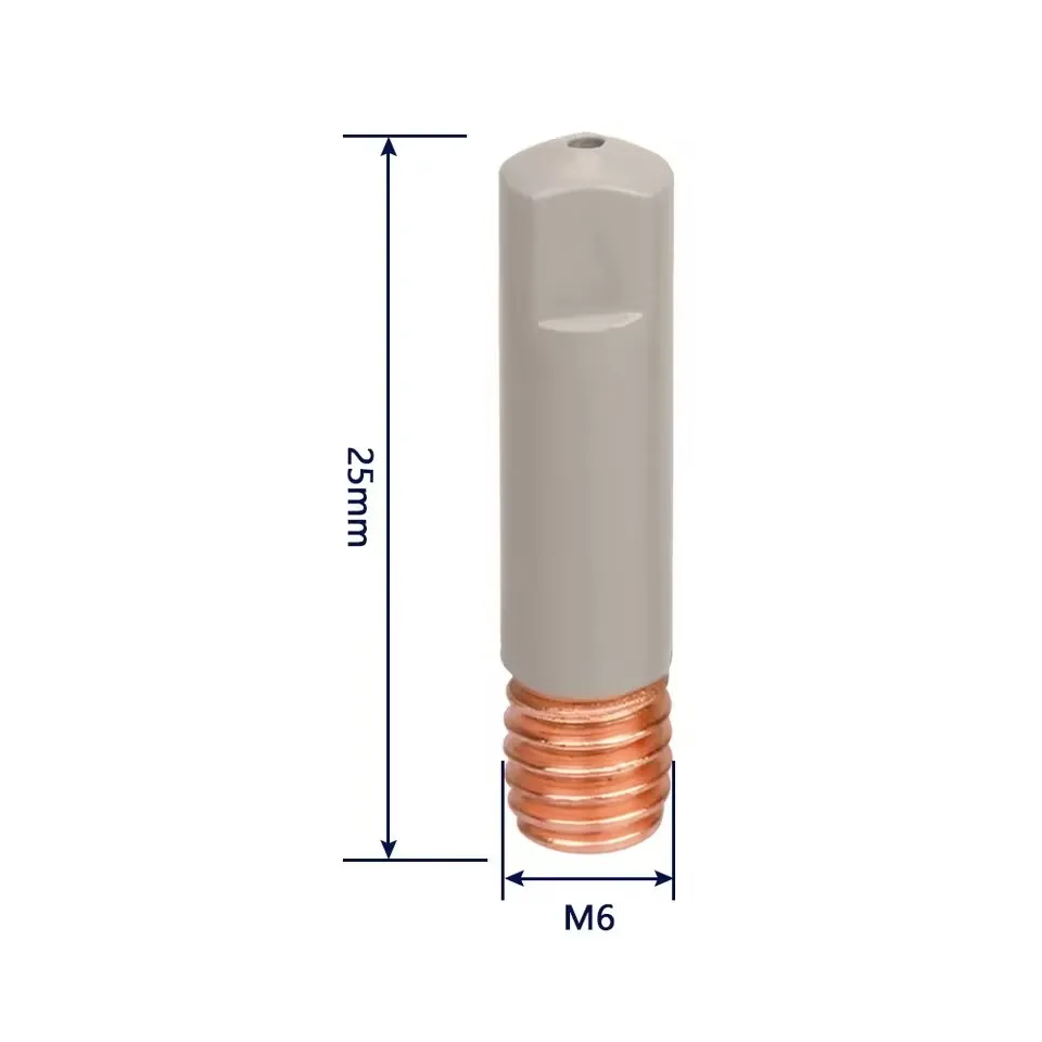 2/5/10 قطعة MB-15AK 14AK لحام الاتصال نصائح طلاء حماية 25 مللي متر M6 فوهة الغاز تلميح 0.8/1.0/1.2 مللي متر MIG شعلة لحام أداة جزء