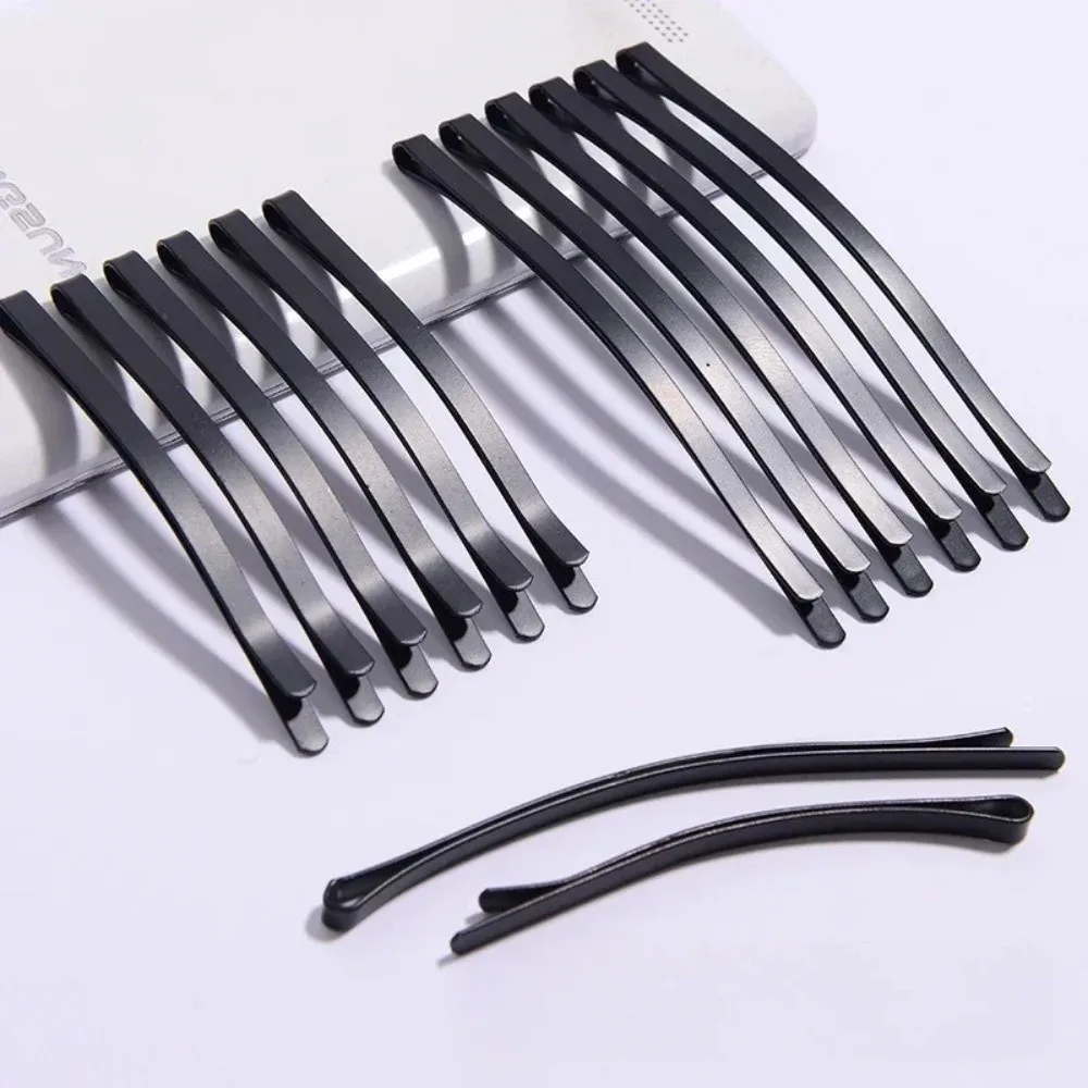 6/12Pcs New Metal Black Hair Clips 6.5/8.5CM Arc-shaped Hairpins Simple Barrette Headdress