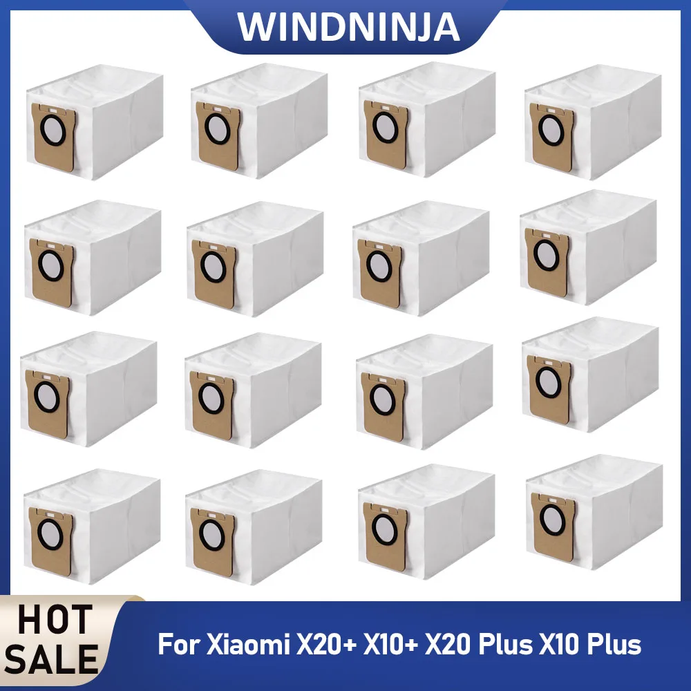 Dust Bags For Xiaomi Robot Vacuum X20+ X10+ X20 Plus X10 Plus Non-woven Fabric Disposable Bag Parts Accessories 1/2/4/8/12/20PCS