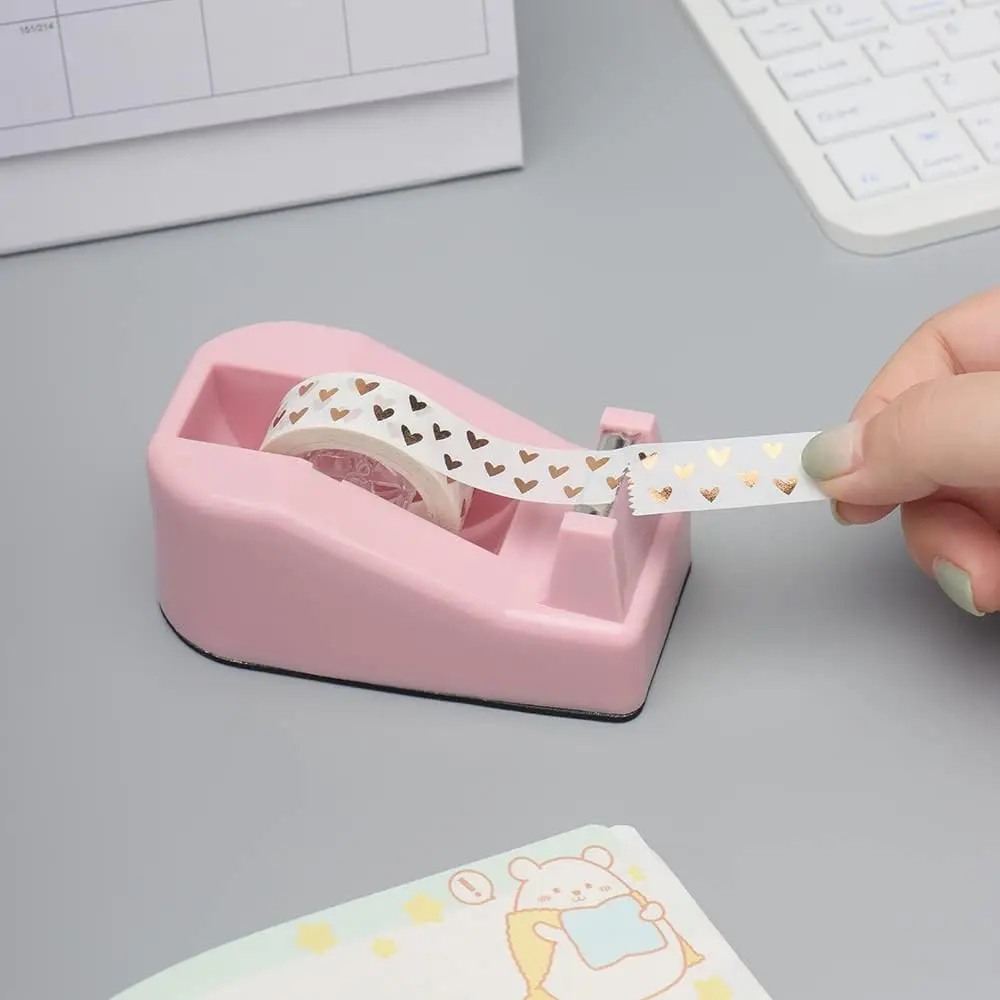 Cute Desktop Tape Dispenser, Desk Tape Holder, Handheld Adesivo Washi, Assento para Office Home e Escola, Artigos de papelaria, Novo