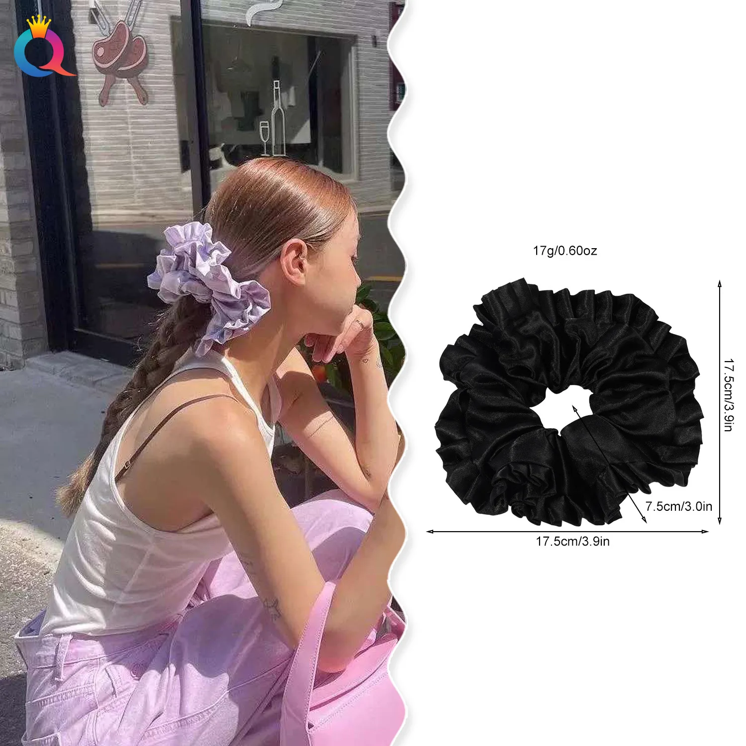 الحد الأدنى واسعة الساتان الدانتيل Scrunchies العلاقات الشعر للنساء الطازجة الحلو متعدد الألوان النسيج العصابات الشعر إكسسوارات الشعر الأنيقة