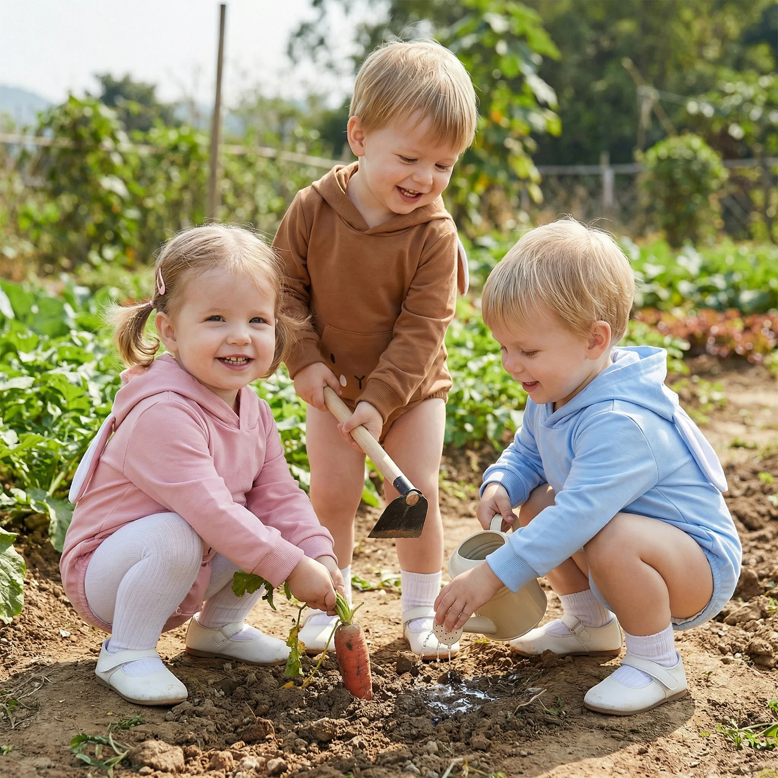 

Baby Spring Hooded Romper with Bunny Ears Easter Embroidered Long Sleeve Jumpsuit with Pocket Cute Infant Romper Clothes