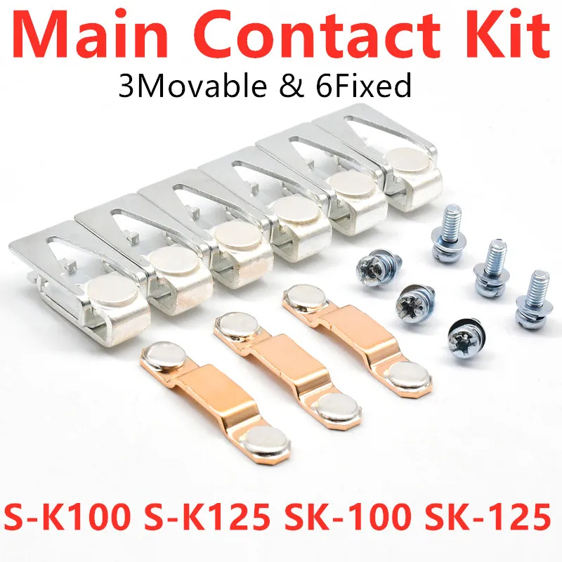 

Main Contact Kit BH579N301 For S-K125 S-K100 Main Contact Sets Moving And Fixed Contacts Contactor Replacement Kit Repair Kit