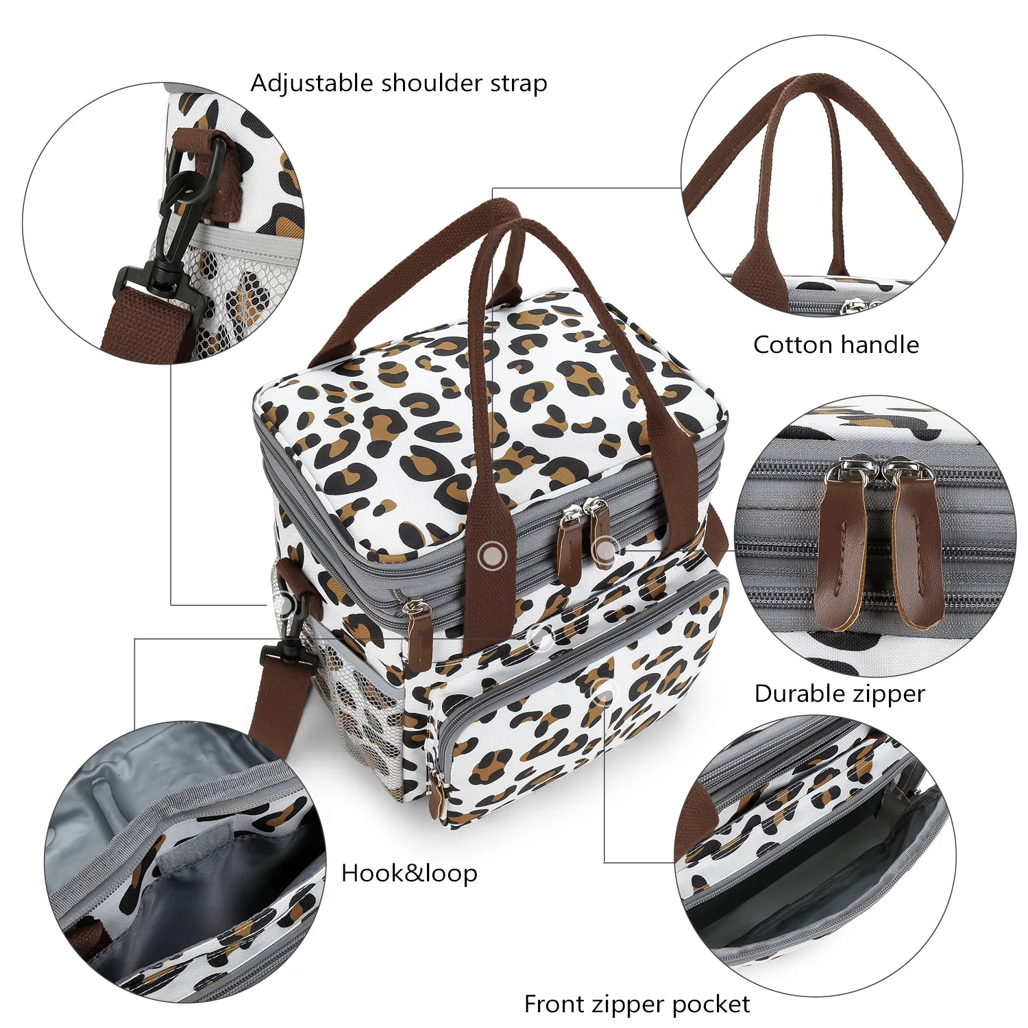 Expandable Insulated Diaper Bag  Lunch Bag  for Women Men, Reusable Diaper Bag with Adjustable Shoulder Strap