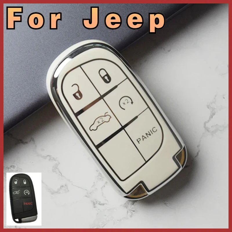 Car Shell Fob for Jeep Renegade Compass Grand Cherokee for Chrysler 300C Wrangler Dodge TPU Key Cover Case Keychain Accessaries