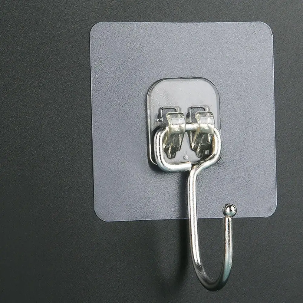 1pcs Self Adhesive Hooks Non-punching Strong Sticky No Trace Wall Hook For Kitchen Bathroom Towel Bags Storage Hanging Hold V3l4