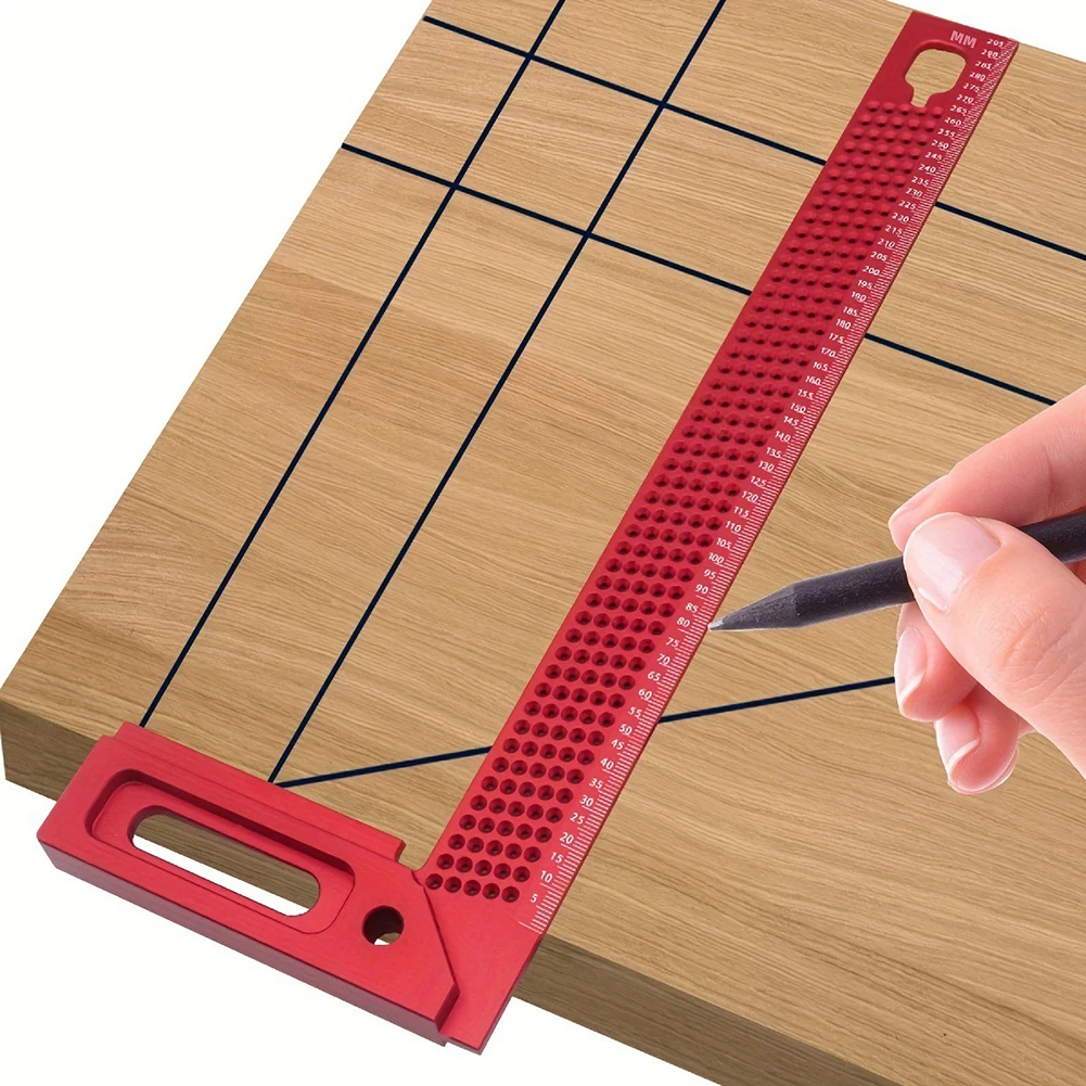 1pc 300 Type L-Shape Woodworking Rule Aluminum Scribing Tool For Furniture Making DIY Project Measuring Layout Hand Tools