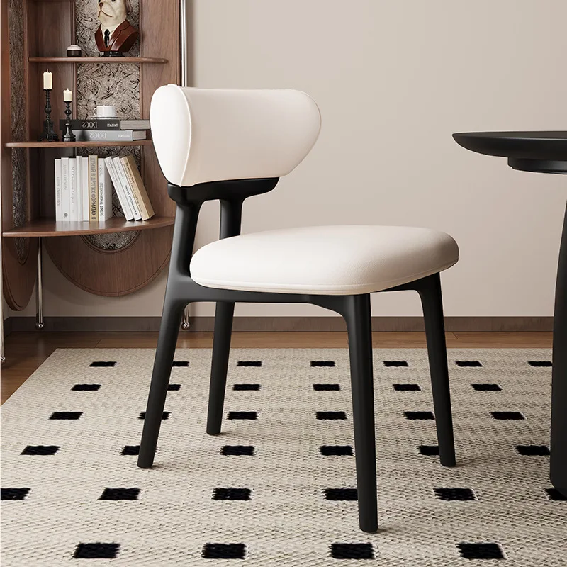 

Dining Chair For Kitchen Bedroom Restaurant Furniture &Nordic Italian Modern Design Light Luxury Cream Style Simple Solid Wood