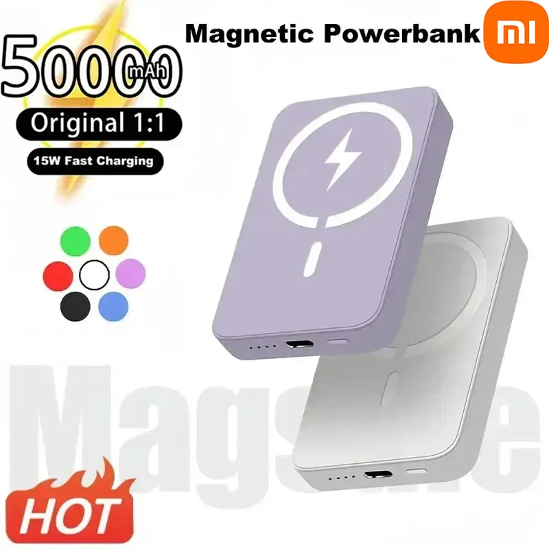 Xiaomi 500000Mah Magnetische Draadloze Power Bank Externe Draagbare Batterij Voor Iphone 12 13 14 15 Pro Max Powerbank