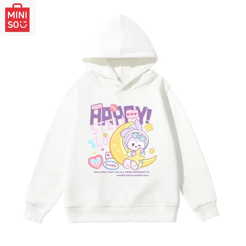 

Disney cute doll StellaLou printed girls hooded sweatshirt for autumn and winter outdoor fashion and warmth pullover sweatshirt