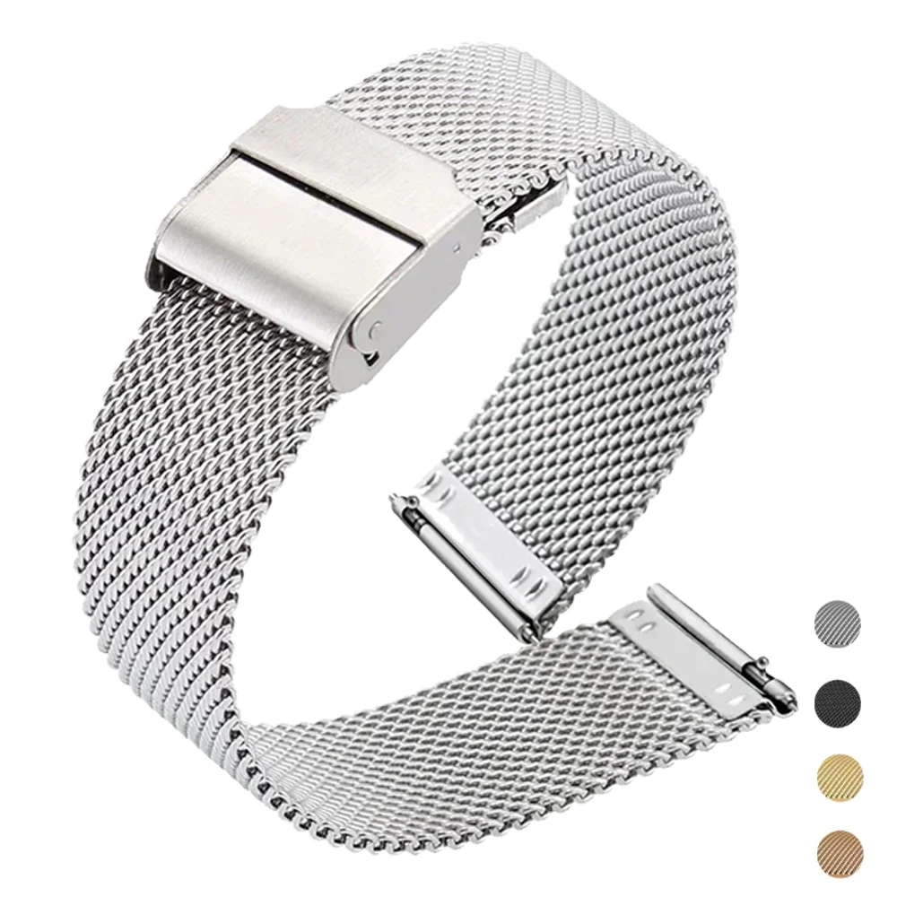 20mm 22mm 스테인리스 스틸 메탈 시계 스트랩 삼성 갤럭시 워치 7 6 5 4 40/44mm 손목 밴드 기어 S3 S2/6 4 클래식 팔찌