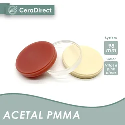 Acetal/elastyczny dysk 98mm PMMA różowy/przezroczysty/VITA16 laboratorium dentystyczne dostarcza półfabrykat do frezowania CADCAM z otwartym systemem