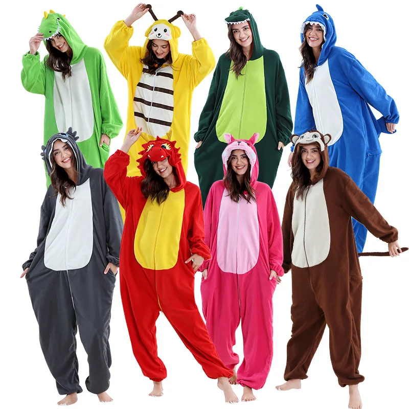 

Комбинезон с изображением животных на Хэллоуин, одинаковая домашняя одежда для родителей и детей, костюм животного для взрослых и женщин, подходит для детей и взрослых