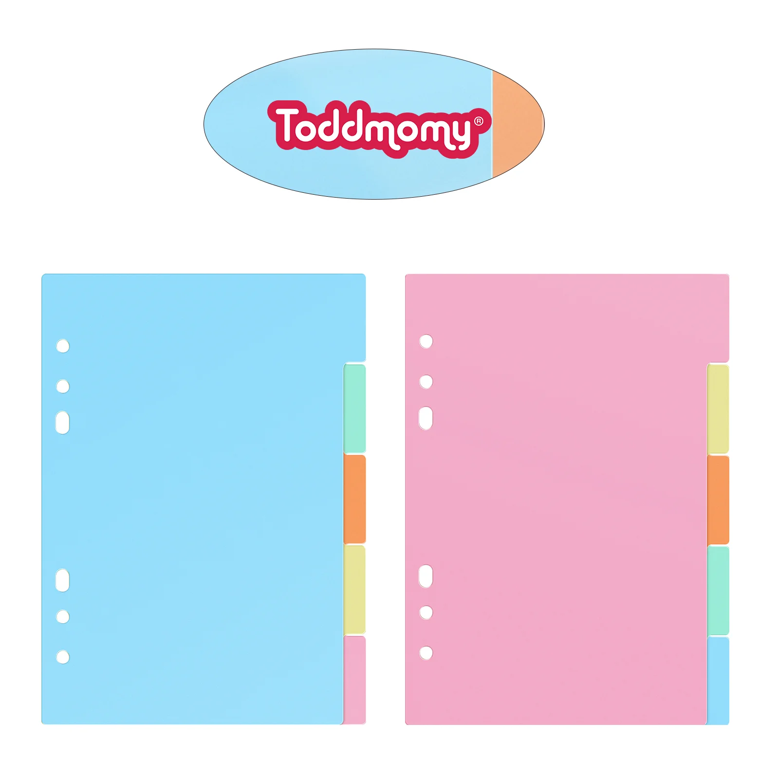 10 Pcs Divider Index Board Labels Cute Binder Dividers Partition for 6 Ring Page File Folder Notebook Multi-color