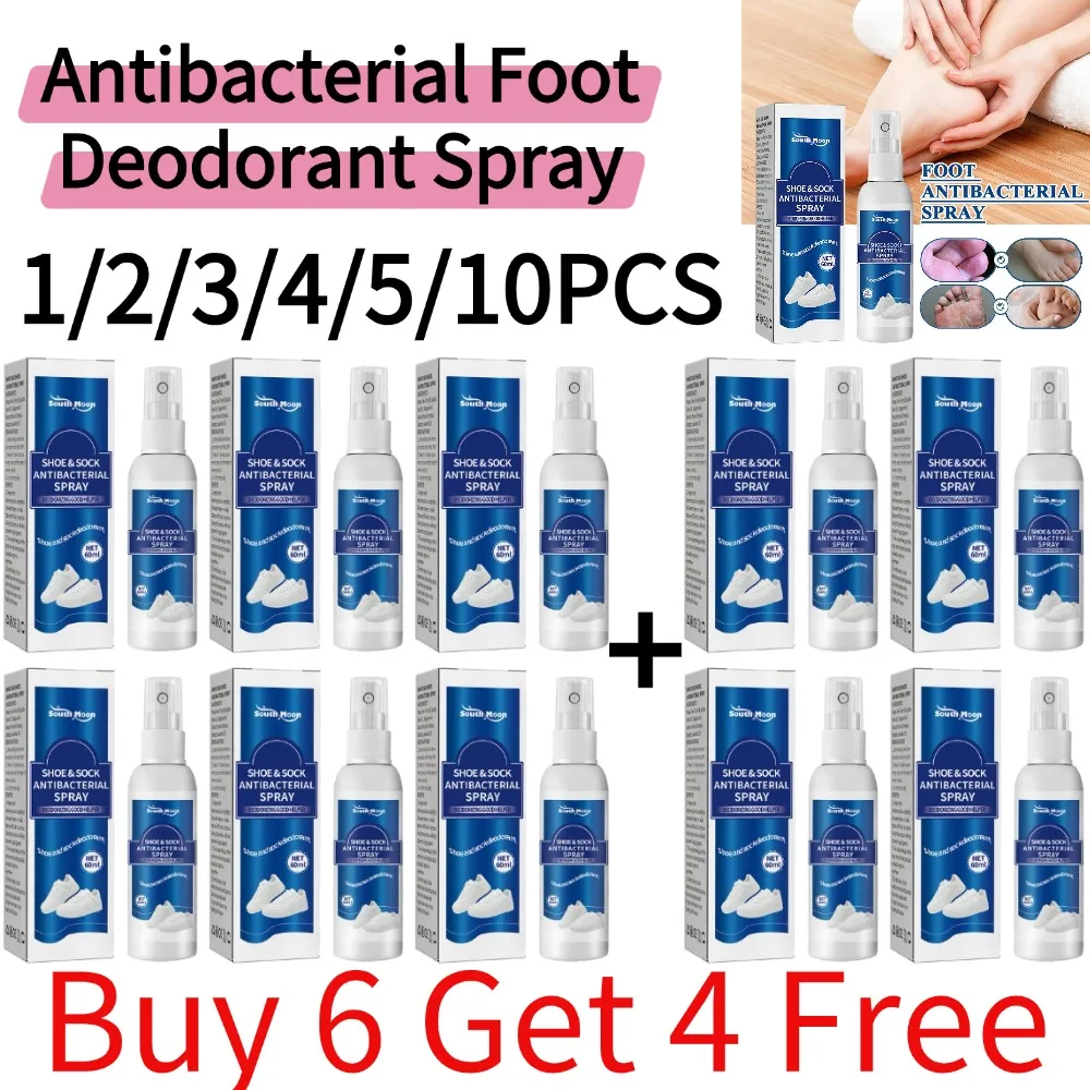 

1/2/3/4/5/10 шт. (При покупке 6 - 4 в подарок) Антибактериальный дезодорант-спрей для ног с натуральным эфирным маслом мяты для контроля запаха обуви