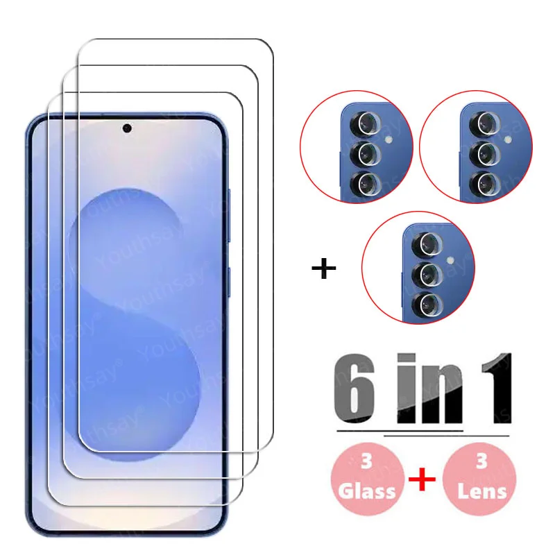 

6in1 Glass For Samsung Galaxy S25 FE Tempered Glass For Samsung Galaxy S25 FE Screen Protector Phone Film Samsung Galaxy S25 FE