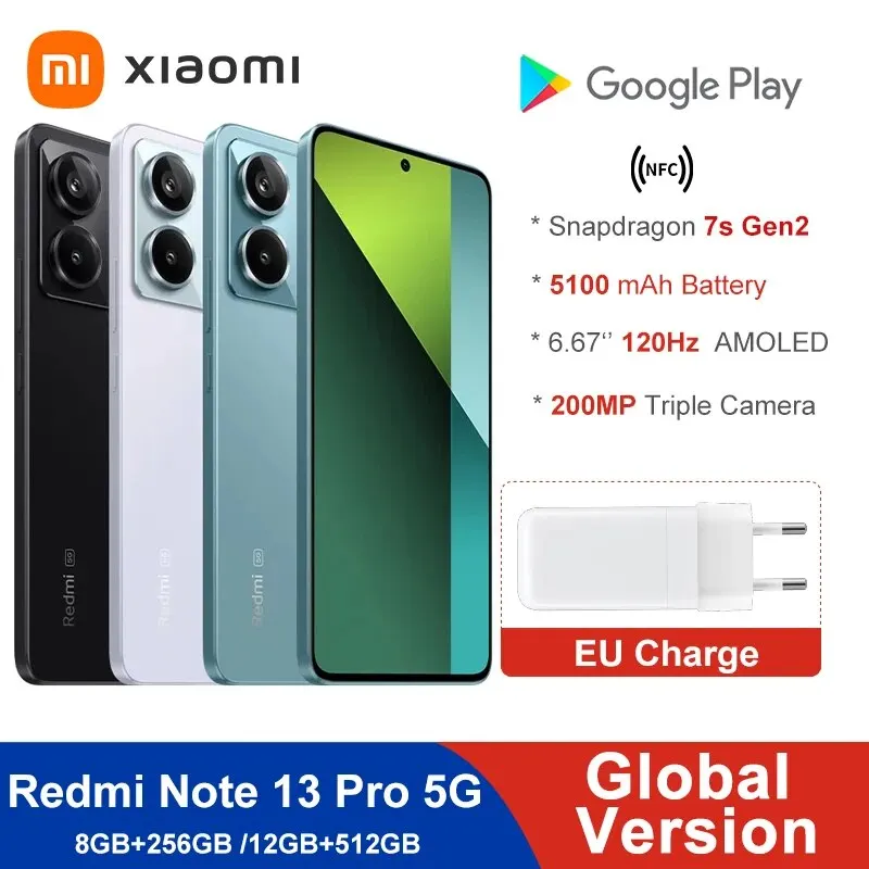 Xiaomi Redmi Note 13 Pro Телефон, 256 ГБ/512 ГБ, 1,5 МП