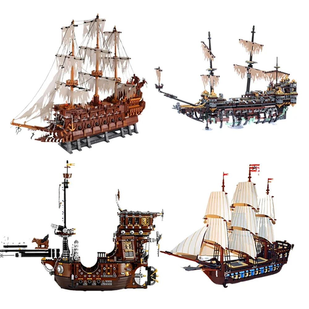 With Light 10210 71042 031013 70810 16016 Display Boat Model Building Blocks Bricks Kids Christmas Birthday Gifts Toy