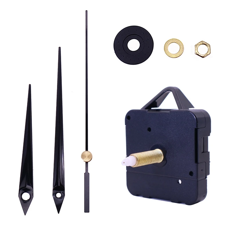 Y1UB Long Shaft Silent Clock Movement Mechanism with Long Shaft Hands Repair Tool Parts Replacement Set DIY Clock Tool