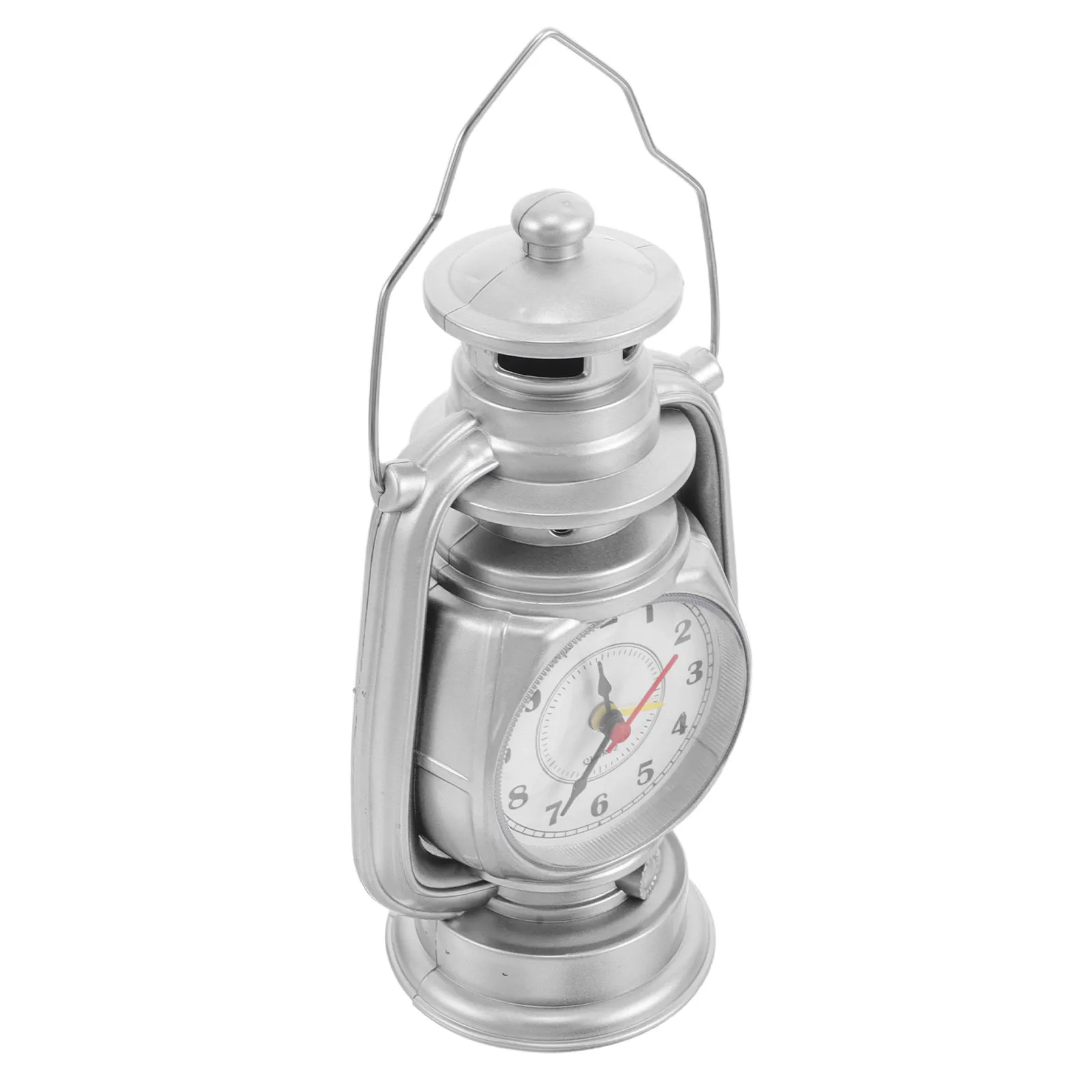 Vintage Tabletop Oil Lamp Clock Silent Non Ticking Small Desk Clock Bedside Bedroom Living Room Decoration Vintage Alarm Clocks